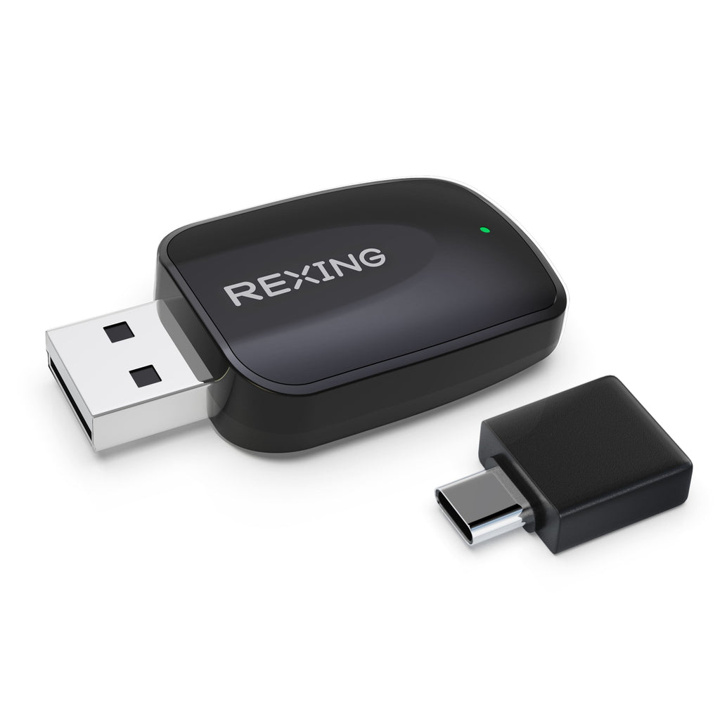 Rexing - CPW-42 Wireless CarPlay & Android Auto Adapter for iPhone (iOS 10+) and Android (Android 11+) - Black