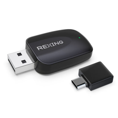 Rexing - CPW-42 Wireless CarPlay & Android Auto Adapter for iPhone (iOS 10+) and Android (Android 11+) - Black
