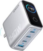 Anker Charger 140W 4 Port with Digital Display: USB, USB-C, Lightweight, Quick Charge