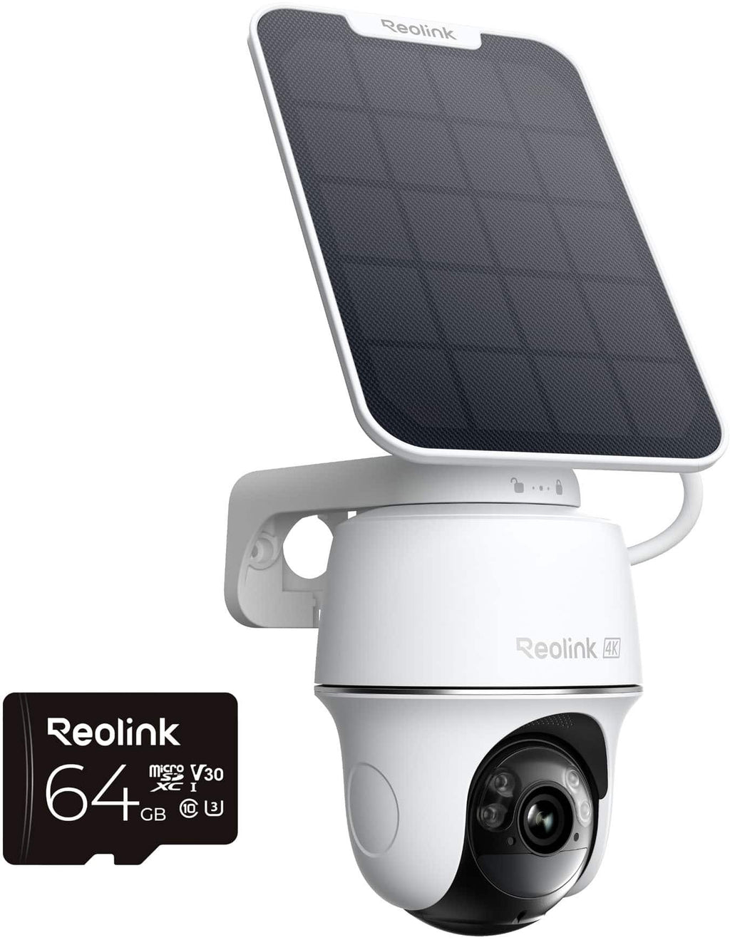 See Desc Reolink - Argus Series B440 4K 8MP Solar Home Security Camera Outdoor Wireless Wi - Fi with Auto-Tracking Pan Tilt - White