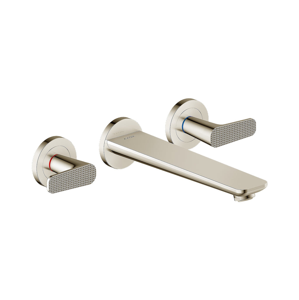Axor 49483 Citterio C Two Handle Wall Mounted Tub Filler with Cubic Cut Handle - Less Rough in Polished Nickel Faucet Tub Filler Double Handle