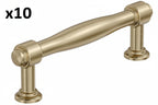 10 x Enlivity 3-3/4 in. (96mm) Center-to-Center Golden Champagne Bar Cabinet Pull