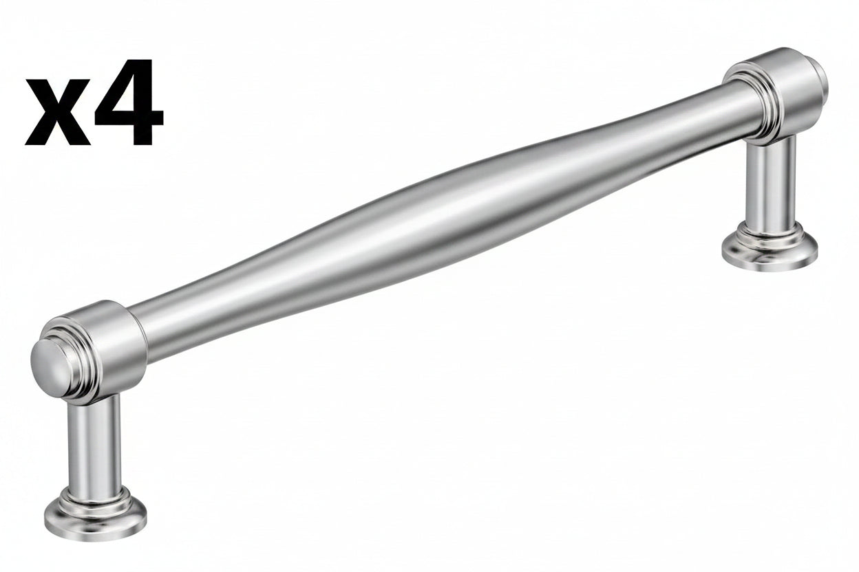 4 x Amerock BP37724 Enlivity 6-5/16 Inch Center to Center Bar Cabinet Pull Polished Chrome