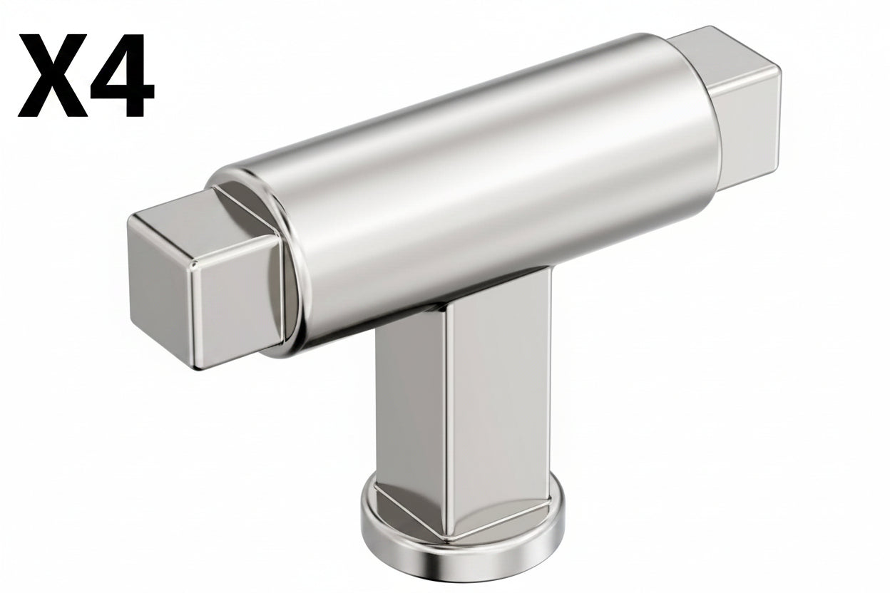 4 x Amerock Balon 2 Inch (51mm) Length Polished Nickel Cabinet Knob