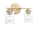 Millennium Lighting 3682 Moven 2 Light 15" Wide Vanity Light Modern Gold