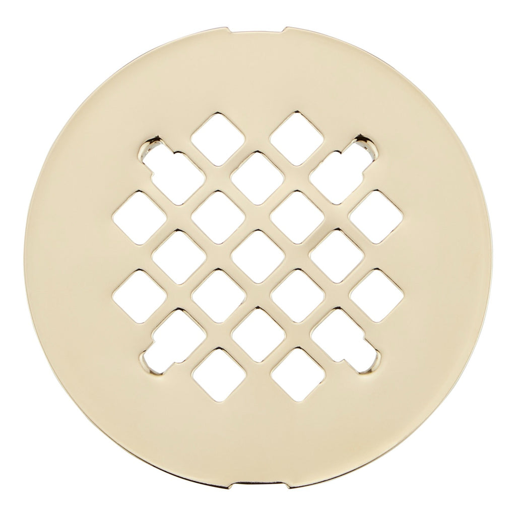 Signature Hardware 932343 FundamentALL 4-1/2" Round Snap-in Shower Drain Cover - Polished Brass
