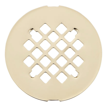 Signature Hardware 932343 FundamentALL 4-1/2" Round Snap-in Shower Drain Cover - Polished Brass