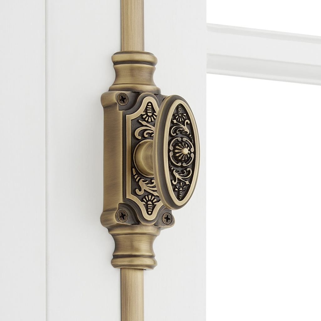 Signature Hardware 955211-1.56 Helmina 24 Inch Tall Cabinet Cremone Security Bolt Antique Brass Security Bolt Cremone Bolt