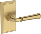 Baldwin HD.DUN.R.HFR Dunsmoor Non-Turning One-Sided Dummy Door Lever with Chamfered 5" Rose from the Reserve Collection Lifetime Satin Bras