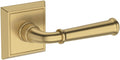 Baldwin FD.DUN.R.CHR Dunsmoor Non-Turning Two-Sided Dummy Door Lever Set with Chamfered Square Rose from the Reserve Collection Lifetime Satin Brass
