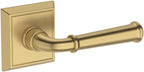 Baldwin FD.DUN.R.CHR Dunsmoor Non-Turning Two-Sided Dummy Door Lever Set with Chamfered Square Rose from the Reserve Collection Lifetime Satin Brass