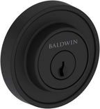 Baldwin DC.RRD Recessed Round Solid Brass Double Cylinder Keyed Entry Deadbolt from the Reserve Collection Satin Black Door Hardware Deadbolts Keyed