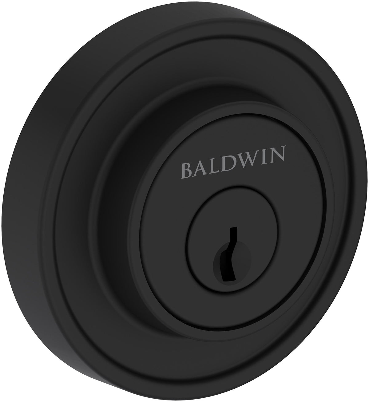 Baldwin DC.RRD Recessed Round Solid Brass Double Cylinder Keyed Entry Deadbolt from the Reserve Collection Satin Black Door Hardware Deadbolts Keyed