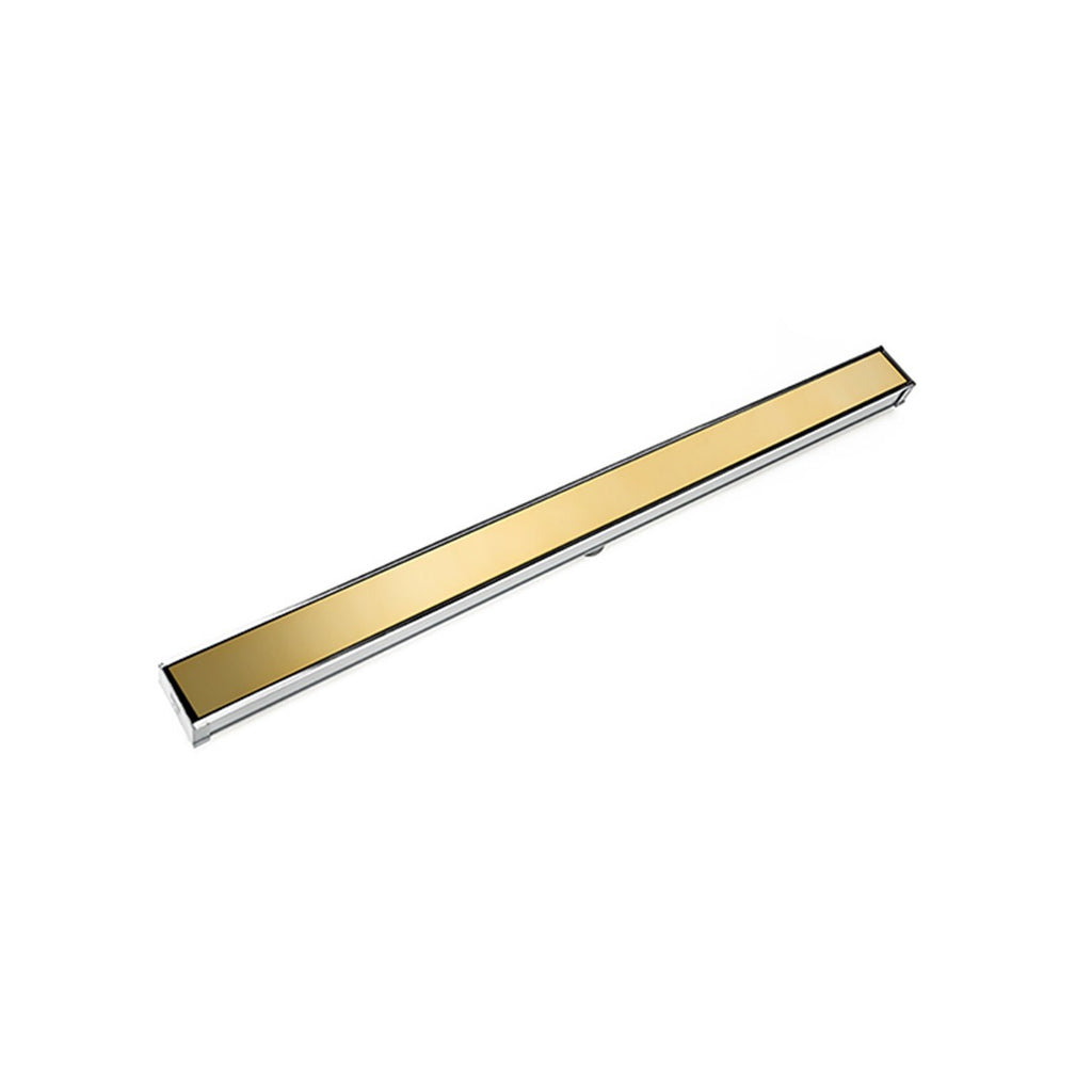 Infinity Drain S-SDAS 6536 36" S-Stainless Steel Series Complete Kit with 2-1/2" Solid Grate Polished Gold Showers Shower Drains Linear Drains
