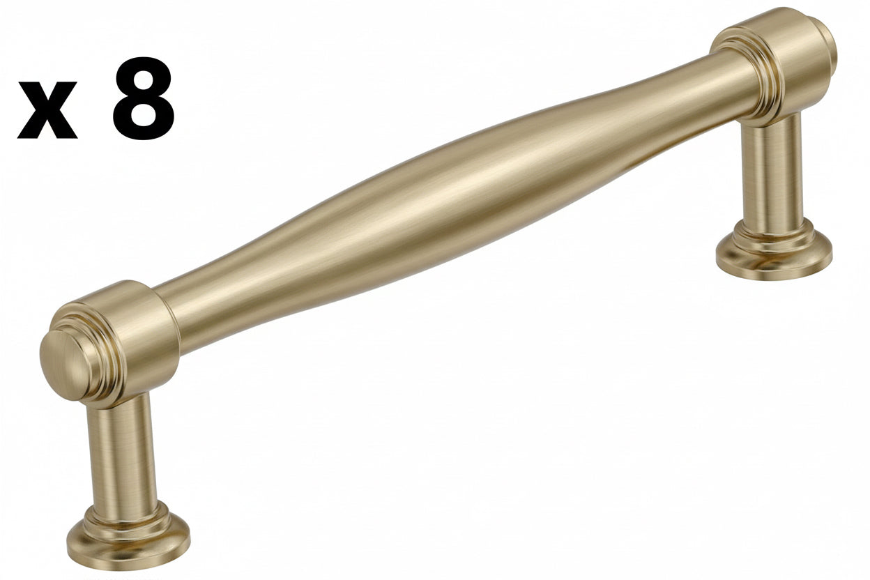 8 x Amerock Enlivity 5-1/16 Inch (128mm) Center-to-Center Golden Champagne Cabinet Pull