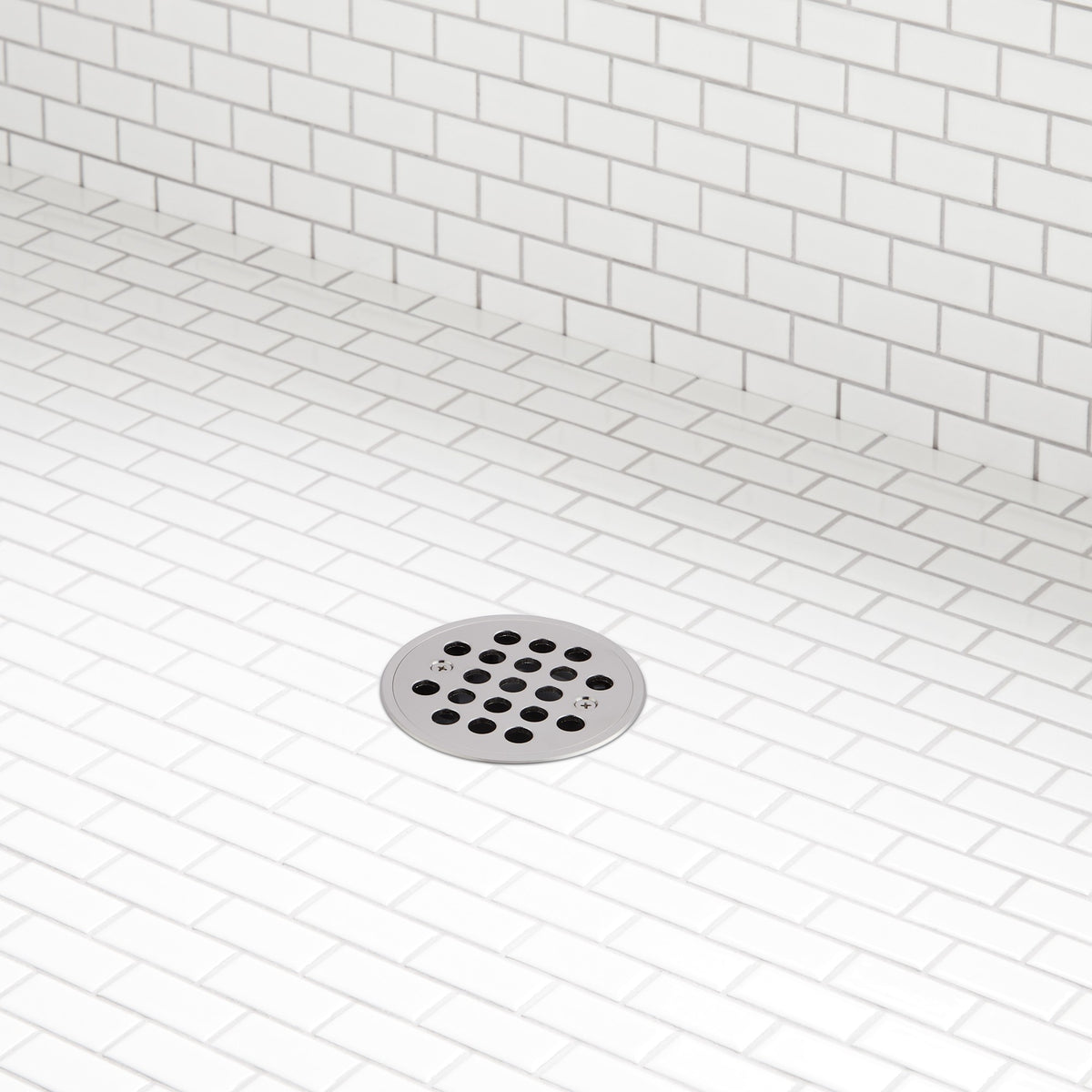 Signature Hardware 955227 FundamentALL 4-1/2" Round Shower Drain Brushed Nickel Showers Shower Drains Standard Drains