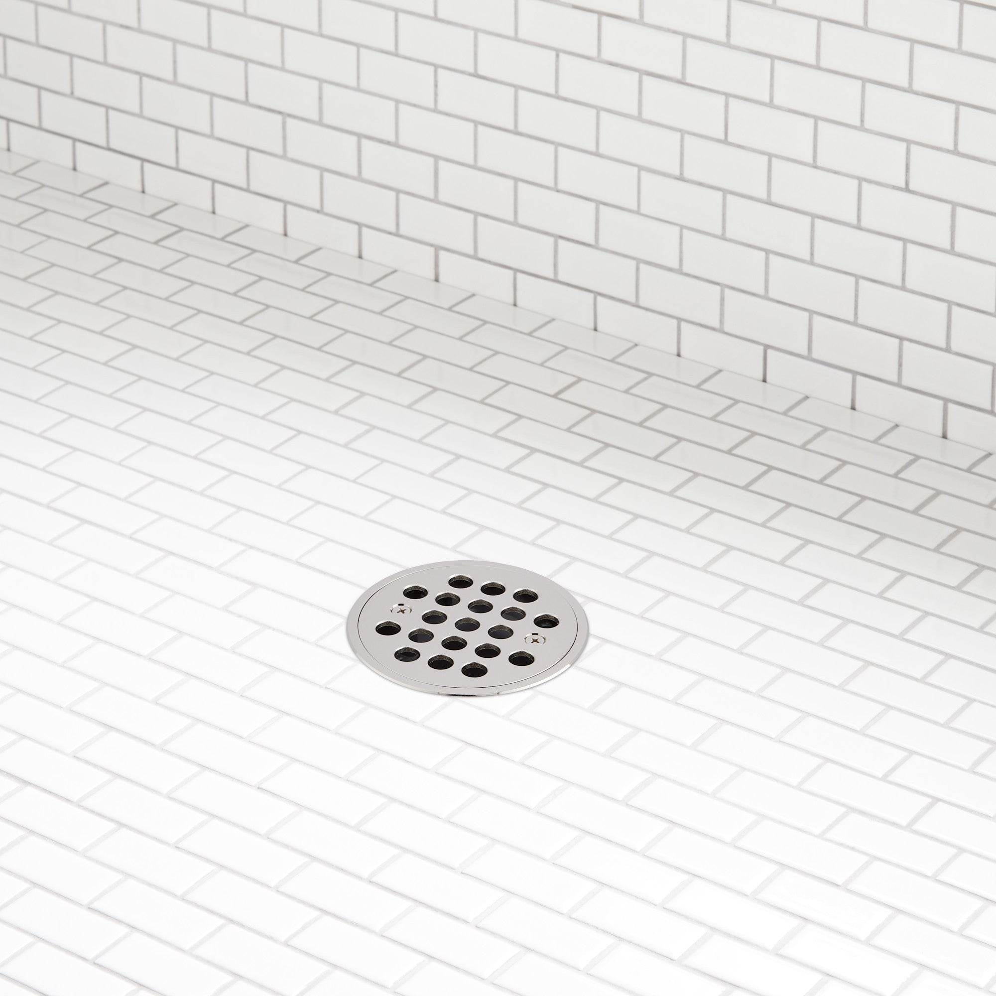 Signature Hardware 955227 FundamentALL 4-1/2" Round Shower Drain Polished Nickel