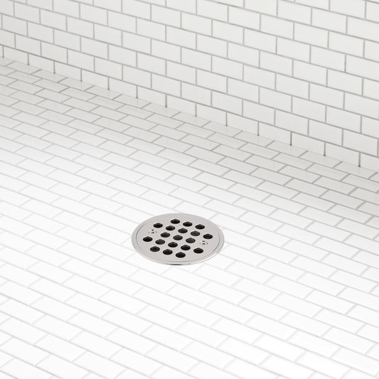 Signature Hardware 955227 FundamentALL 4-1/2" Round Shower Drain Polished Nickel