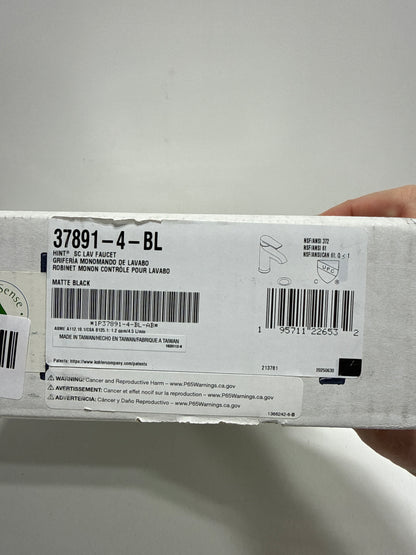 No Drain - Hint Single Handle Single Hole Bathroom Faucet in Matte Black