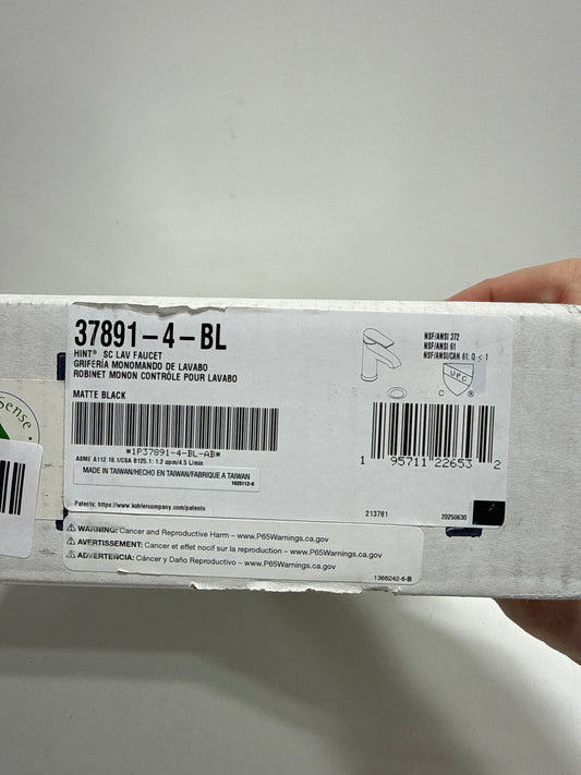 No Drain - Hint Single Handle Single Hole Bathroom Faucet in Matte Black