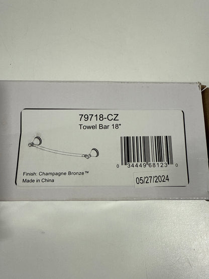 Delta Cassidy 18 Inch Towel Bar Champagne Bronze Bathroom Accessories 79718-CZ