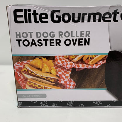 Elite Cuisine Hot Dog Roller and Toaster Oven Black