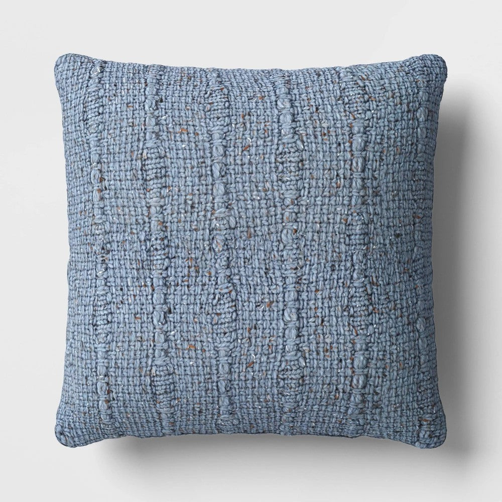 Square Marled Knit Pillow Light Blue - Threshold - *Home Decor & Curtains