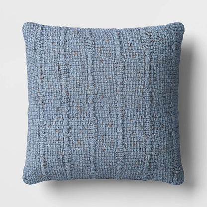 Square Marled Knit Pillow Light Blue - Threshold - *Home Decor & Curtains