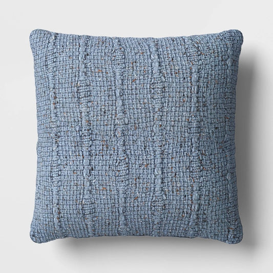 Square Marled Knit Pillow Light Blue - Threshold