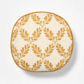 Golden Yellow and Cream Leaf Pattern Round Pillow - 16’’ - Threshold Designed with Studio McGee - *Home Decor & Curtains