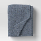 Marled Knit Throw Blue - Threshold - *Bedding