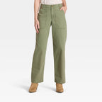 Women's Mid-Rise Straight Leg Cargo Pants - Universal Thread Green 6