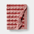 50’’x60’’ Twisted Cable Throw Blanket Burgundy and Cream - Threshold™ Designed with Studio McGee - *Bedding