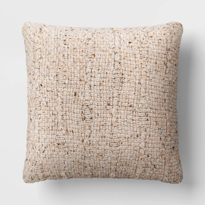 Square Marled Knit Pillow Neutral - Threshold - *Bedding