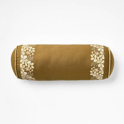 7"x18" Oak Leaf Printed Bolster with Piping Throw Pillow Olive - Threshold™ Designed with Studio McGee