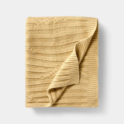 Tan Cable Rib Throw - 50 X 60" - Threshold Designed with Studio McGee