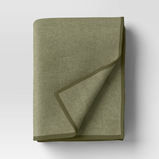 The Cozy Collection Cozy Faux Cashmere Knit Throw Green - Threshold