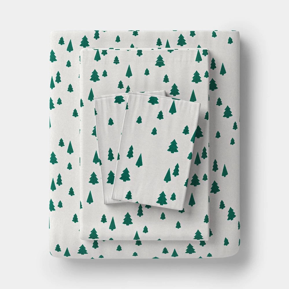 Full Christmas Holiday Flannel Sheet Set Tree Scene - Wondershop - *Bedding