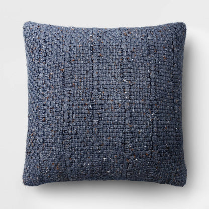 Square Marled Knit Pillow Gray Blue - Threshold