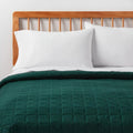 Twin/Twin Extra Long Microfiber Quilt Dark Green - Room Essentials - *Bedding