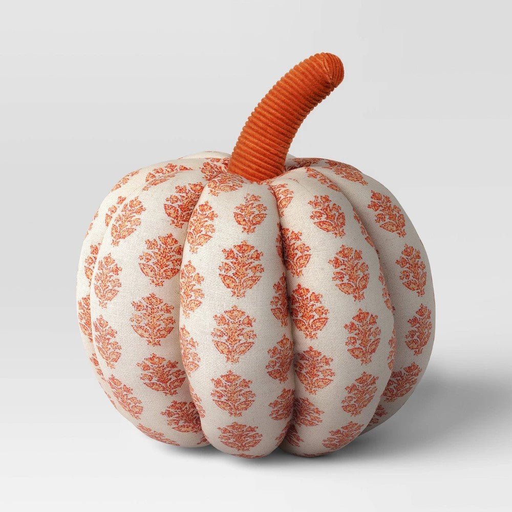 Block Print Shaped Pumpkin Throw Pillow Orange - Threshold™