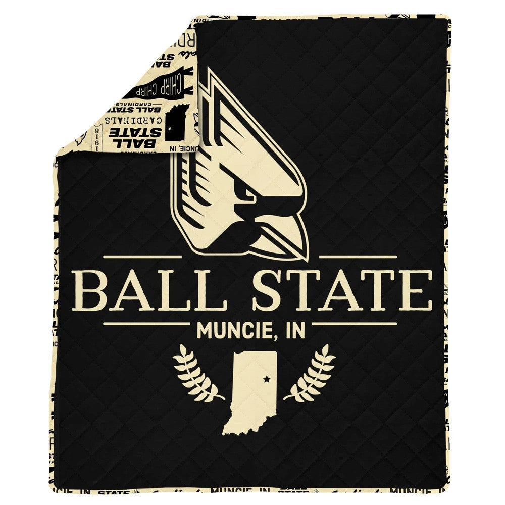 NCAA Ball State Cardinals 60 X 80 Quilted Throw Blanket