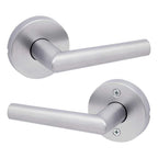 Kwikset 720MILRDT Milan Passage Door Lever Set with Round Rose - Satin Chrome