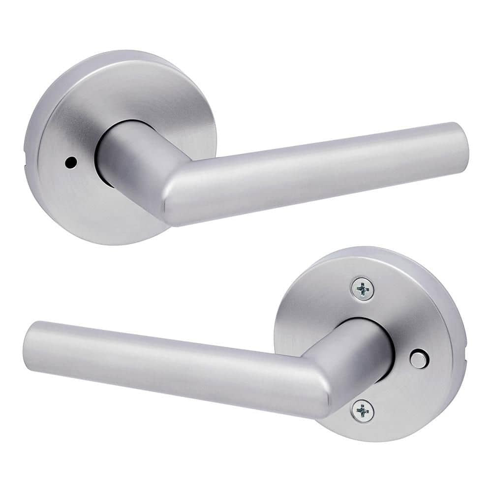 Milan Satin Chrome Round Bed/Bath Reversible Door Handle