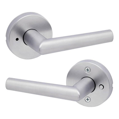 Milan Satin Chrome Round Bed/Bath Reversible Door Handle