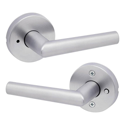 Milan Satin Chrome Round Bed/Bath Reversible Door Handle