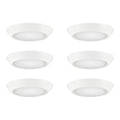 Commercial Electric 6-Pack 4 in. LED Surface Mount Downlight Flush Mount Disk Light Fixture, 900 Lumens, Selectable CCT 2700K-5000K
