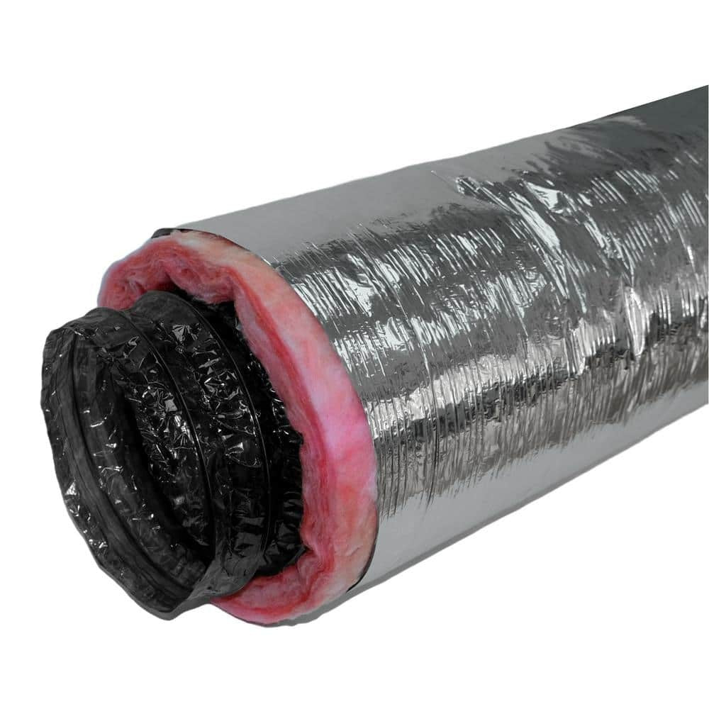 Everbilt 4 in. X 25 Ft. Insulated Flexible Duct R6 Silver Jacket
