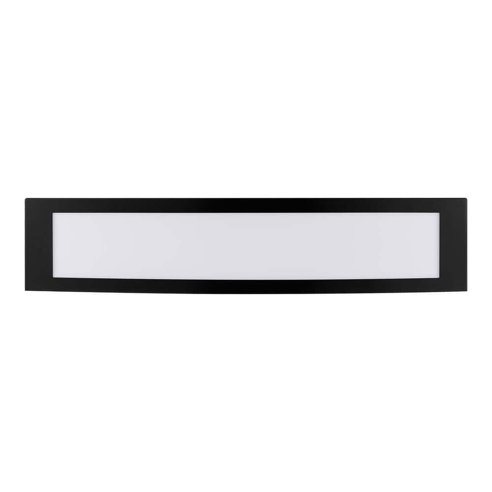 Woodbury 24 in. 1-Light Brushed Nickel LED Vanity Light with Extra Matte Black Trim 2700K-5000K