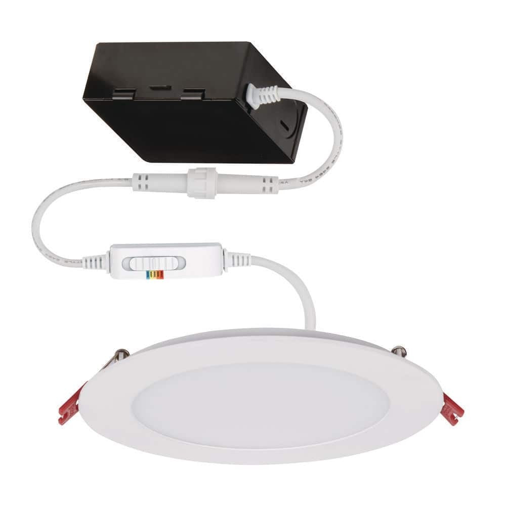 12-Pk 4 in. Contractor Series Adjustable CCT Dimmable Integrated LED Canless Recessed Light for Kitchen Bath Living Room